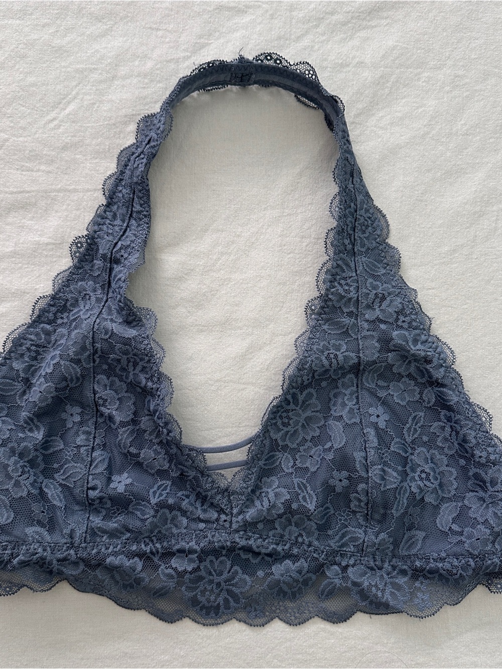 Hollister Lace Halter Bralette in Slate Blue